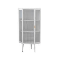 BAD-ECKSCHRANK Weiß, Glastür & 3 Ablagen, 56 x 42,5 x 110 cm - Weiß, Metall (56/110/42.5cm) - Urban Meuble