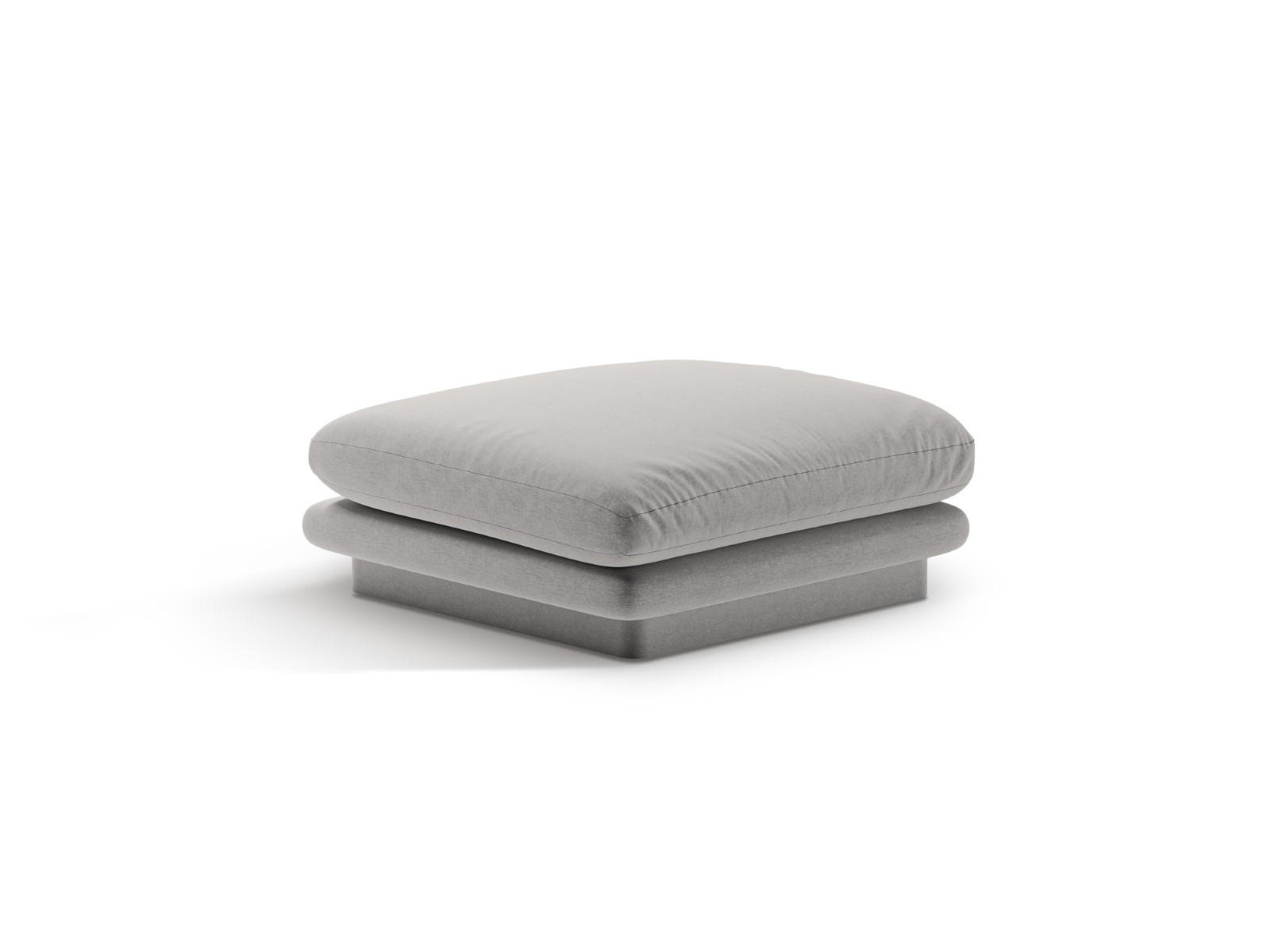 POUF Torino aus strukturiertem Stoff hellgrau - Hellgrau, Textil (80/41/80cm) - Micadoni