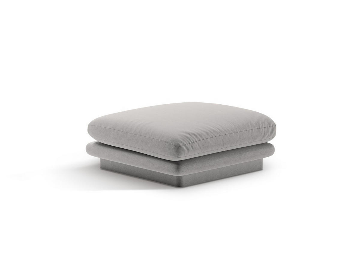 POUF Torino aus strukturiertem Stoff hellgrau - Hellgrau, Textil (80/41/80cm) - Micadoni