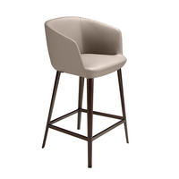BARHOCKER Grau Braun 56/53/91 cm - Braun/Grau, Leder (56/91/53cm) - ANGEL CERDA