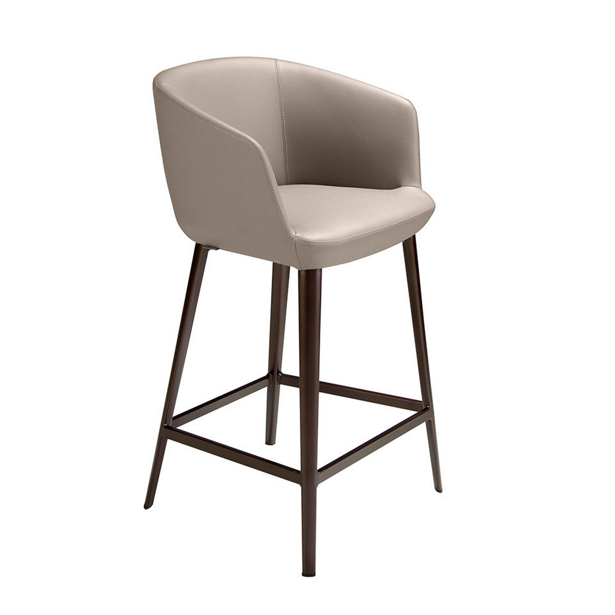 BARHOCKER Grau Braun 56/53/91 cm - Braun/Grau, Leder (56/91/53cm) - ANGEL CERDA
