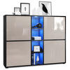HIGHBOARD Cuba Türen in Sandgrau Hochglanz - Sandfarben, Holzwerkstoff (130.5/105.5/35.5cm) - Vladon