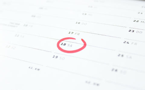Kalender mit Markierung