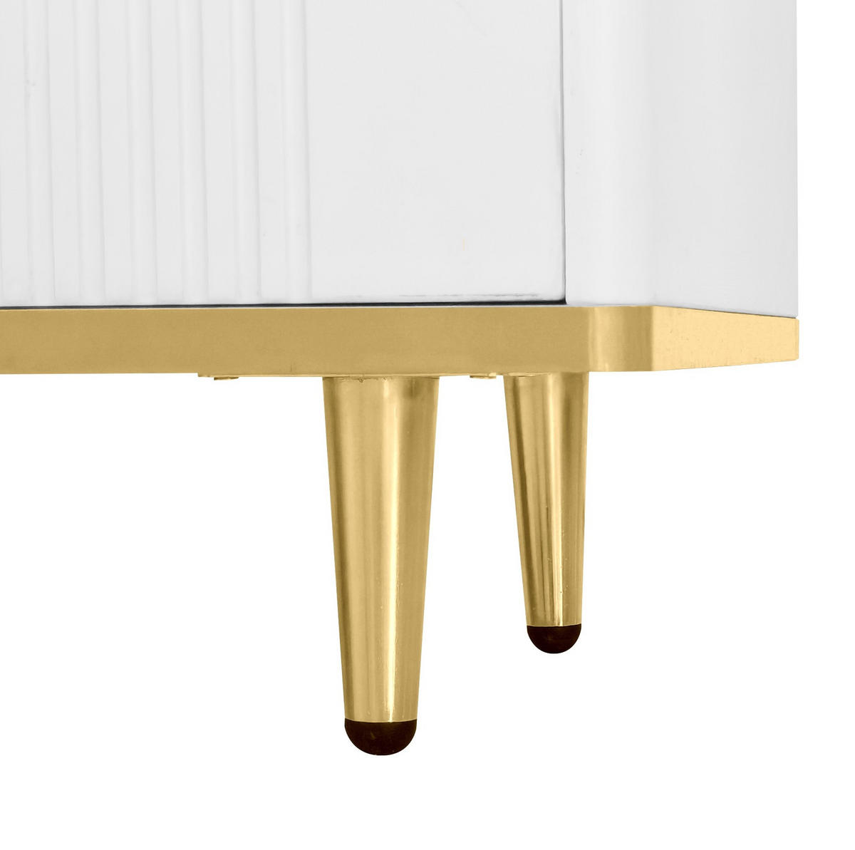 LOWBOARD 170/37/45 cm Weiß und Gold aus Holzwerkstoff mit 2 Schubladen und Schnitzmuster - Weiß, Holzwerkstoff (37/45/170cm) - OKMYHOME