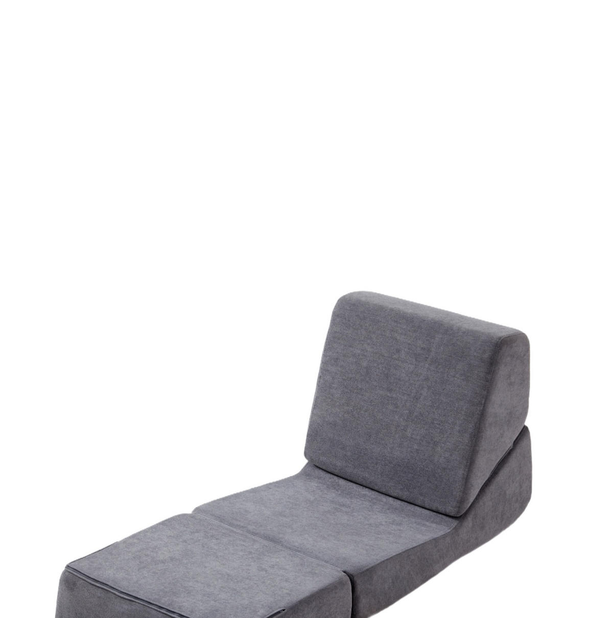 KLAPPBARES Schlafsofa Stoff mit 3-in-1-Funktion Grau 81/90,7/71 cm - Grau, Textil (90.7/71/81cm) - Redom