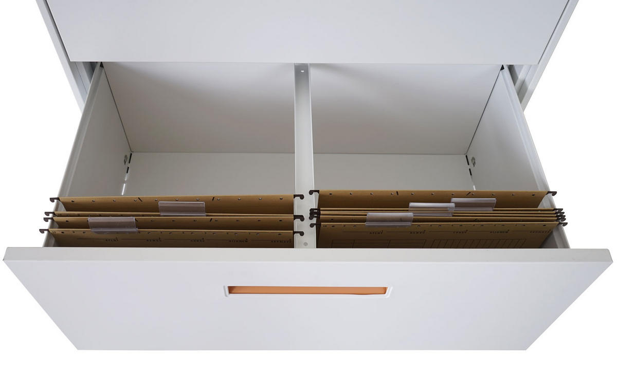 HÄNGEREGISTERSCHRANK HxBxT 132x76x46cm A4 abschließbar Weiß - Weiß, Metall (76/132/46cm) - PROREGAL