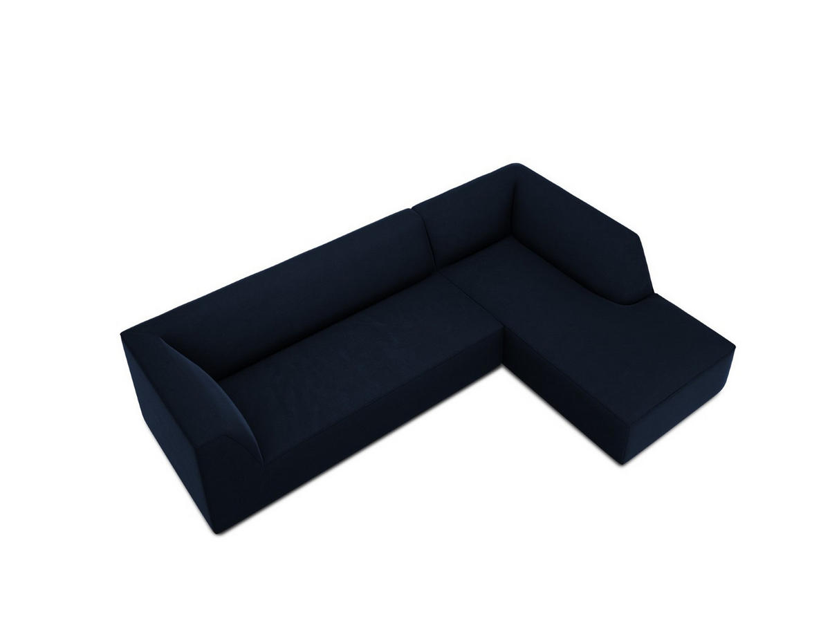 ECKSOFA rechts Ruby aus Samt königsblau 4 Sitzplätze - Blau, Textil (180/273cm) - Micadoni
