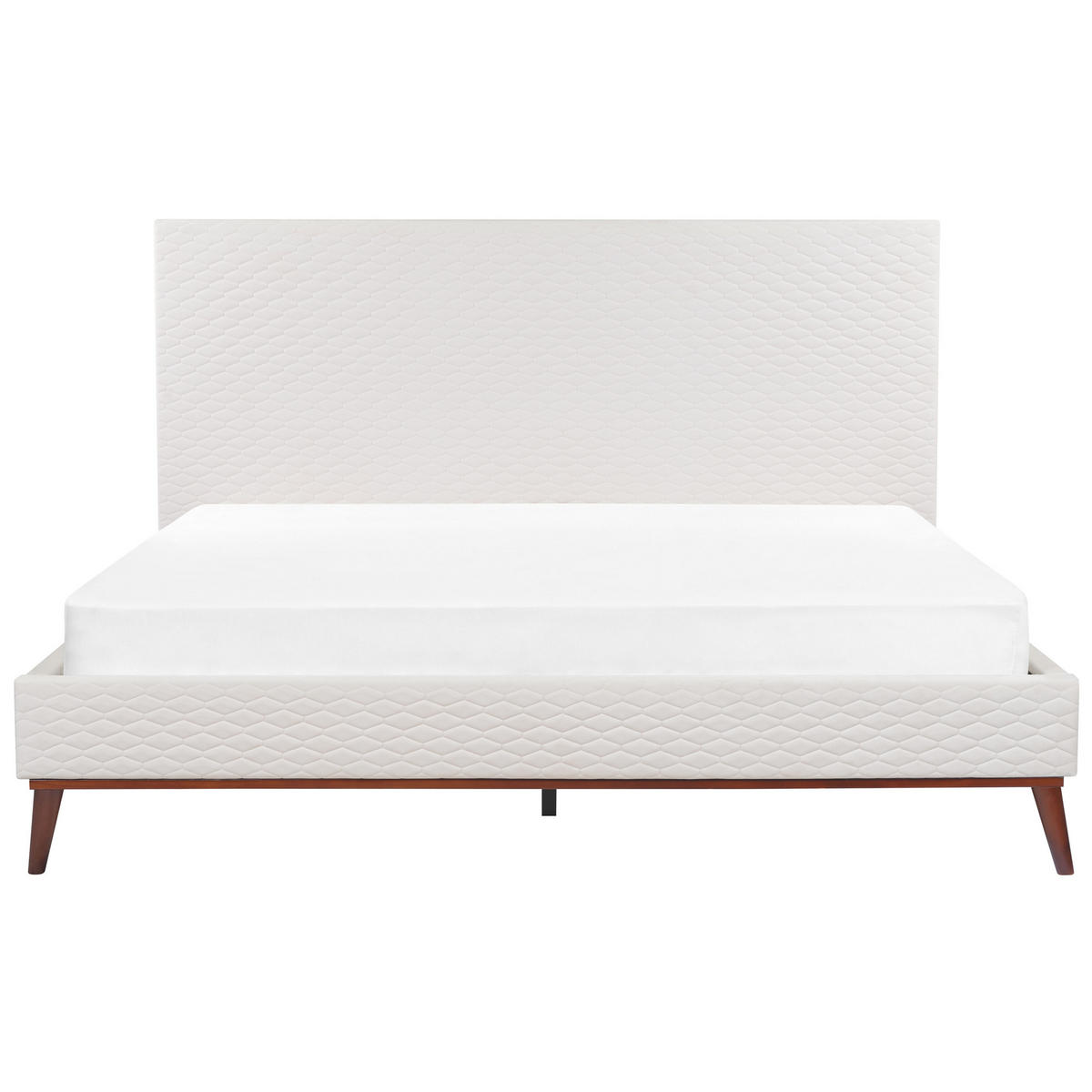 POLSTERBETT mit Lattenrost 180x200 cm Weiß Bayonne - Creme, Textil (180/200cm) - Beliani