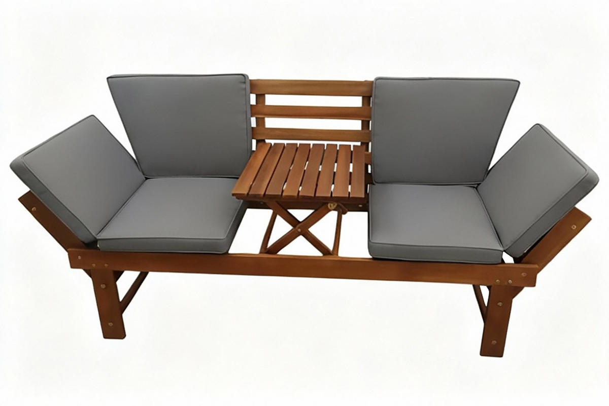 SITZBANK MODULAR Akazie Natur 200 cm - Braun/Grau, Holz (190/87/70cm) - riess-ambiente