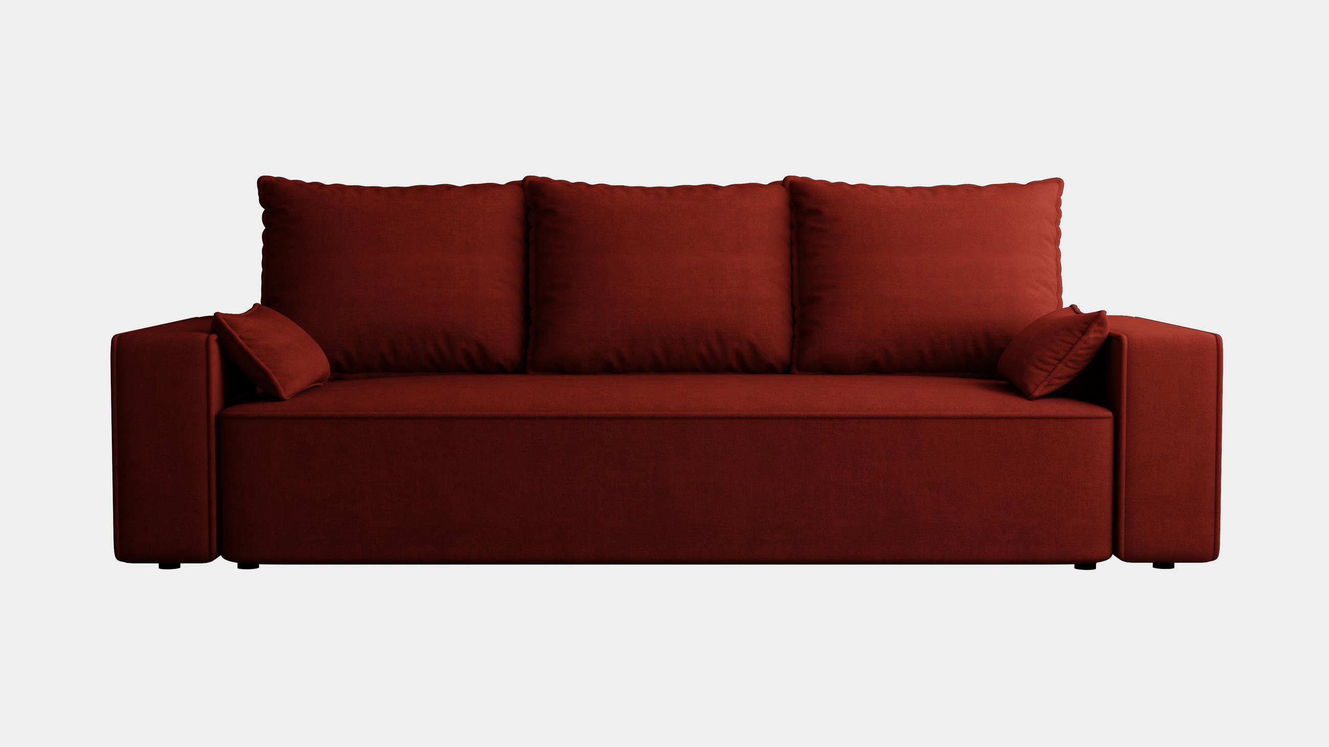 SOFA Veno mit Bettkasten und Schlaffunktion, Velourstoff - Weinrot, Holzwerkstoff (242/85/95cm)
