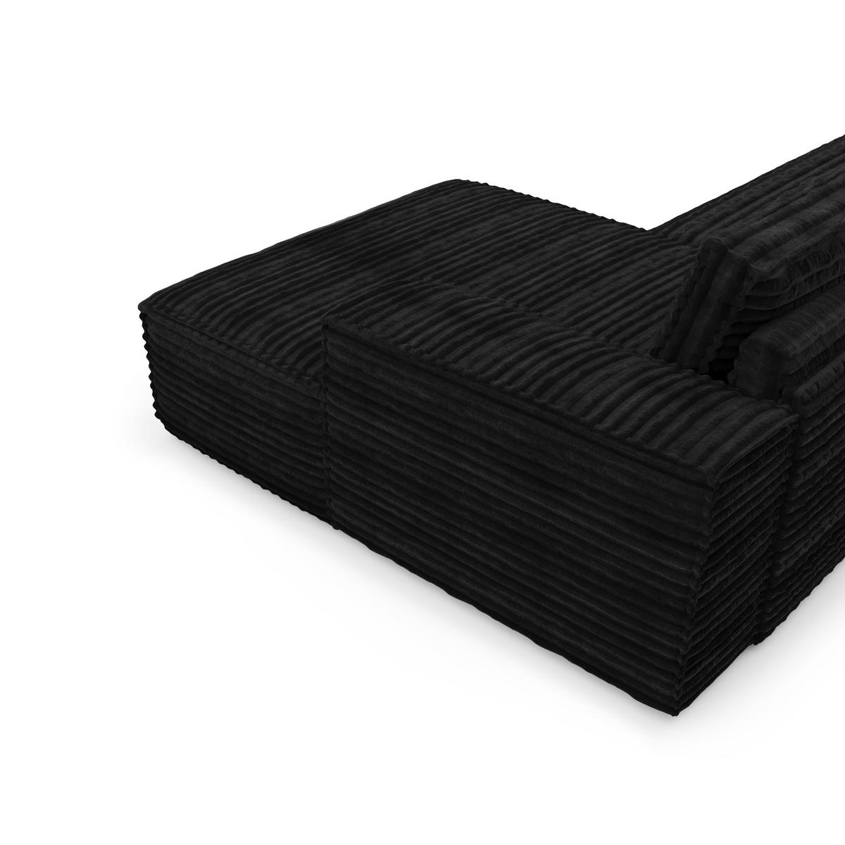 ECKSOFA RECHTS Gerippter Samt Dunkles Anthrazit 302cm - Anthrazit, Textil (302/165cm) - Sia Home