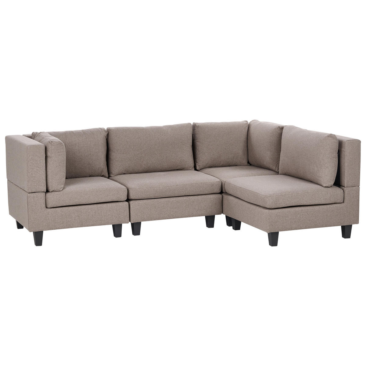 COLȚAR modul cu 4 locuri pe partea stângă maro textil Unstad - maro/negru, material textil (228/152cm) - Beliani