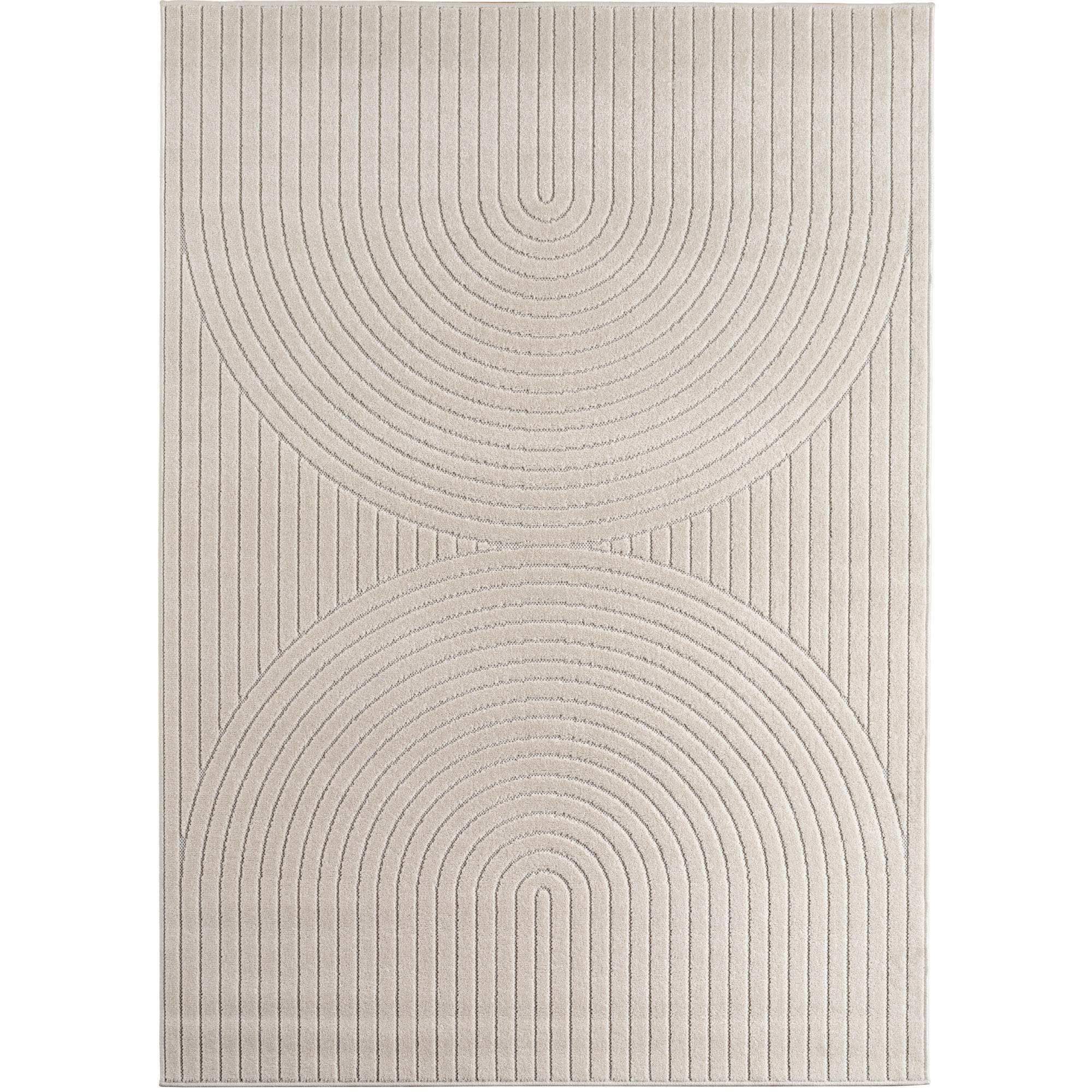 TEPPICH In-/Outdoor Kurzflor Skandi 3D-Design Polypropylen Balkon Creme Läufer 80x150 - Creme, Textil (80/150cm) - KADIMA DESIGN