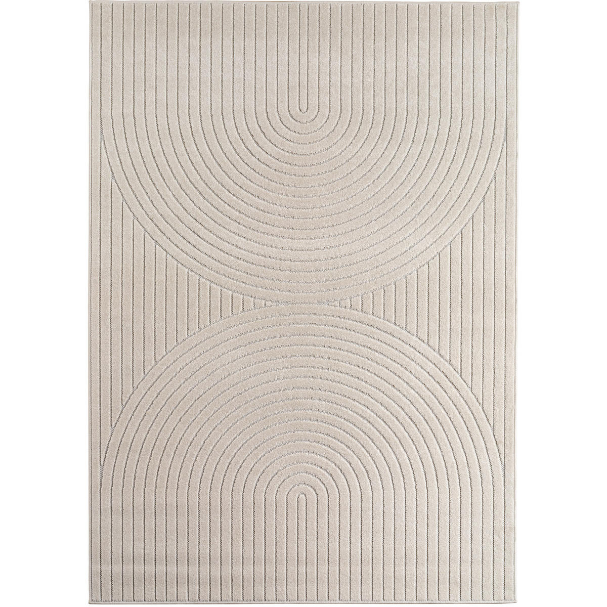 TEPPICH In-/Outdoor Kurzflor Skandi 3D-Design Polypropylen Balkon Creme Rechteckig 140x200 - Creme, Textil (140/200cm) - KADIMA DESIGN