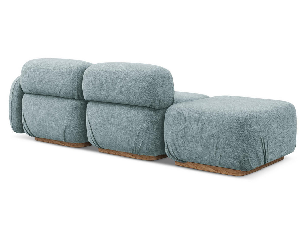 3-SITZER SOFA Links Chenille Stoff Blau - Blau/Blaugrau, Holz/Textil (258/73/95cm) - Makamii