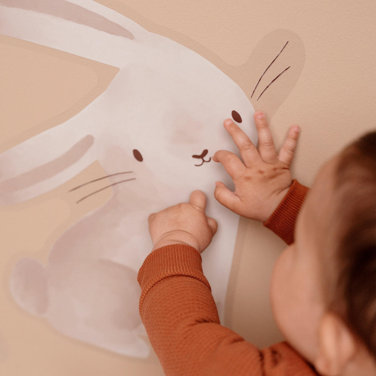 WANDAUFKLEBER Baby Bunny - Braun/Weiß, Kunststoff (30/52/0.1cm) - Little Dutch