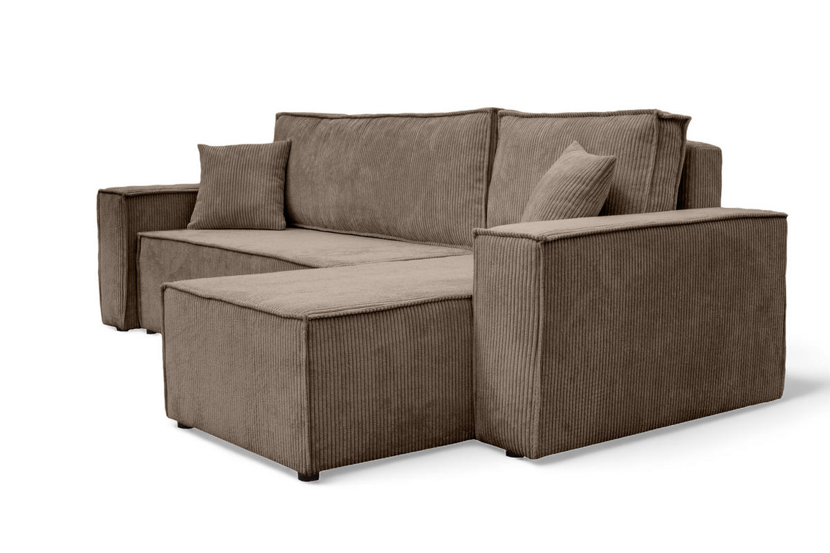 ECKSOFA TAVO L mit Stauraum, Braun - Braun, Textil (244/145cm) - KS Home Concept