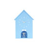WANDUHR Dog House Blau 9/24.9/27 cm - Blau, Kunststoff (24.9/27/9cm) - Karlsson