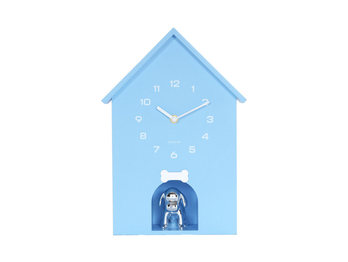 WANDUHR Dog House Blau 9/24.9/27 cm - Blau, Kunststoff (24.9/27/9cm) - Karlsson