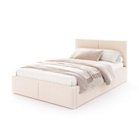 POLSTERBETT Amber Beige - Birkefarben/Beige, Holzwerkstoff (90/200cm) - FDM