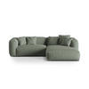 ECKSOFA modular rechts Martina aus strukturiertem Stoff moosgrün 2 Sitzplätze - Salbeigrün, Textil (176/283cm) - Micadoni