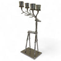 KERZENHALTER Luka Silber 66x19x29cm - Silberfarben, Metall (19/66/29cm) - DELUKE