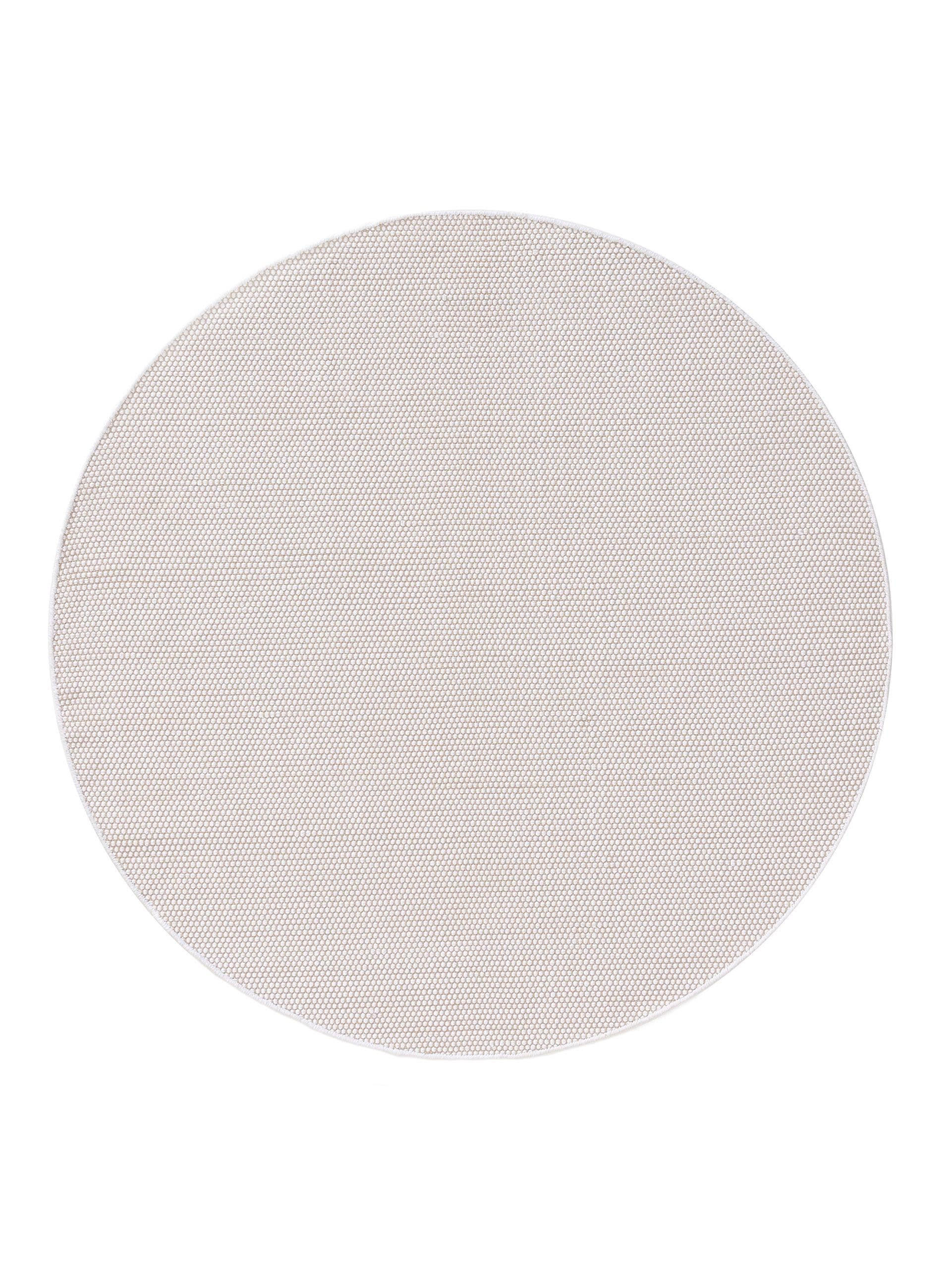 BAUMWOLLTEPPICH Ron handgewebt ø 200 cm rund - Weiß, Naturmaterialien/Textil (200/200cm) - benuta