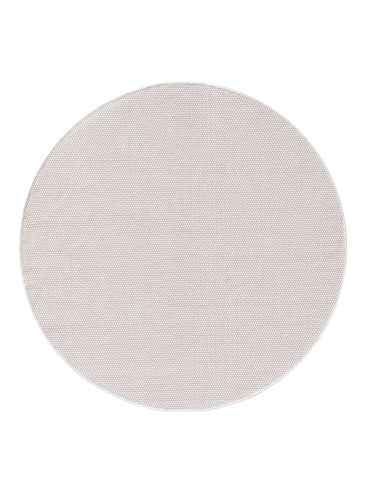 BAUMWOLLTEPPICH Ron handgewebt ø 200 cm rund - Weiß, Naturmaterialien/Textil (200/200cm) - benuta