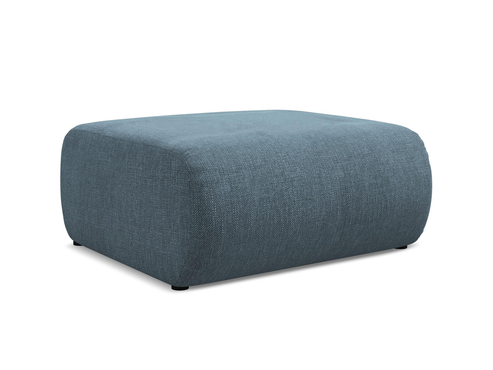 POUF Chenille Stoff Blau - Blau/Blaugrau, Kunststoff/Textil (94/40/89cm) - Makamii