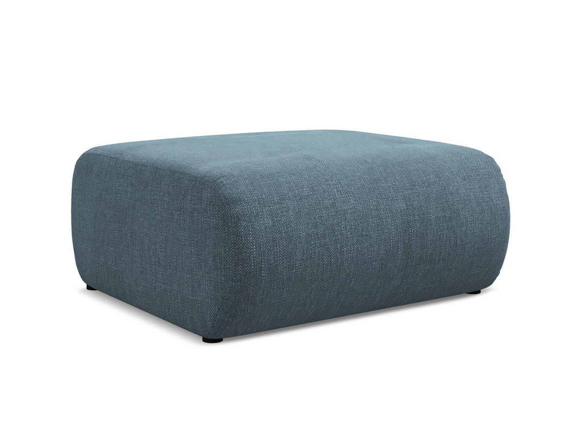 POUF Chenille Stoff Blau - Blau/Blaugrau, Kunststoff/Textil (94/40/89cm) - Makamii