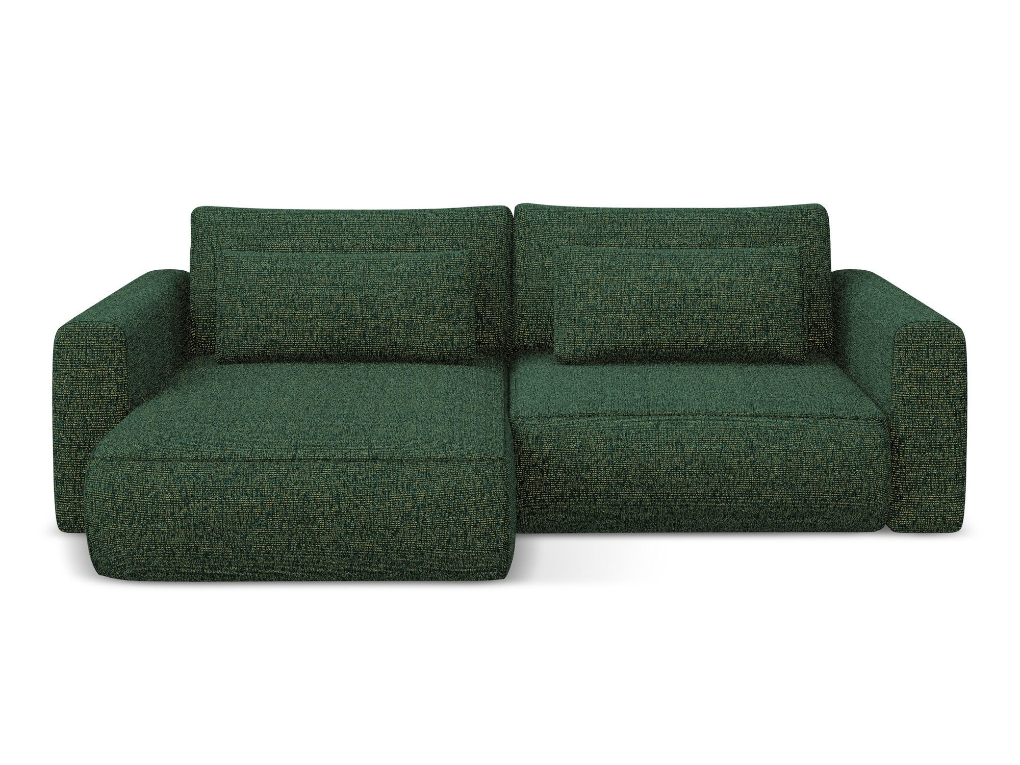 ECKSOFA mit Schlaffunktion Strukturstoff Stoff Grün - Schwarz/Grün, Kunststoff/Textil (149/240cm) - Makamii