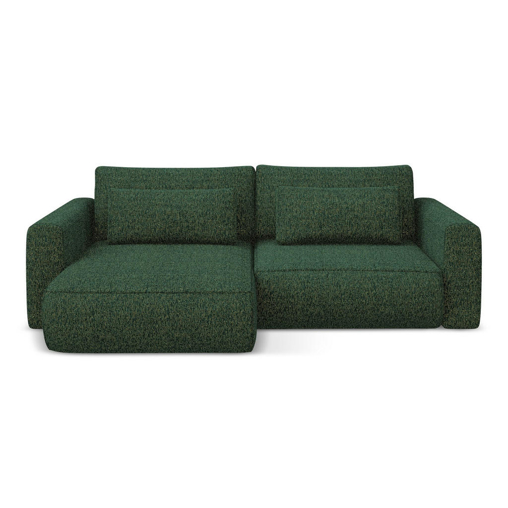 Thumbnail - Makamii Ecksofa, Grün, Textil, 2-Sitzer, Füllung: Schaumstoff, L-Form, Ottomane links, 240x149 cm, Made in EU, Wohnzimme...