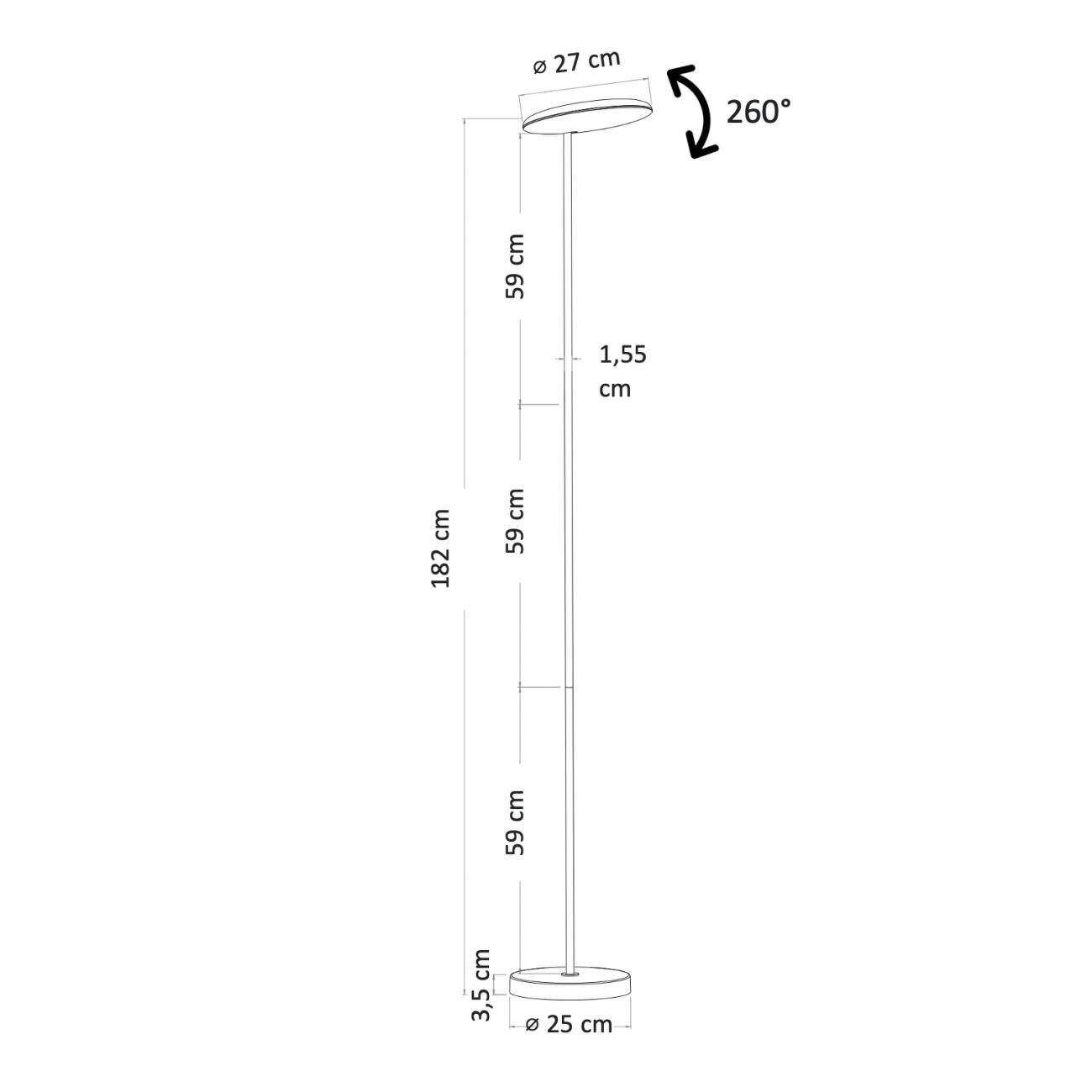 STEHLEUCHTE Kalena, Schwarz, 182cm - Schwarz, Metall (182/27/182cm) - KOSILUM