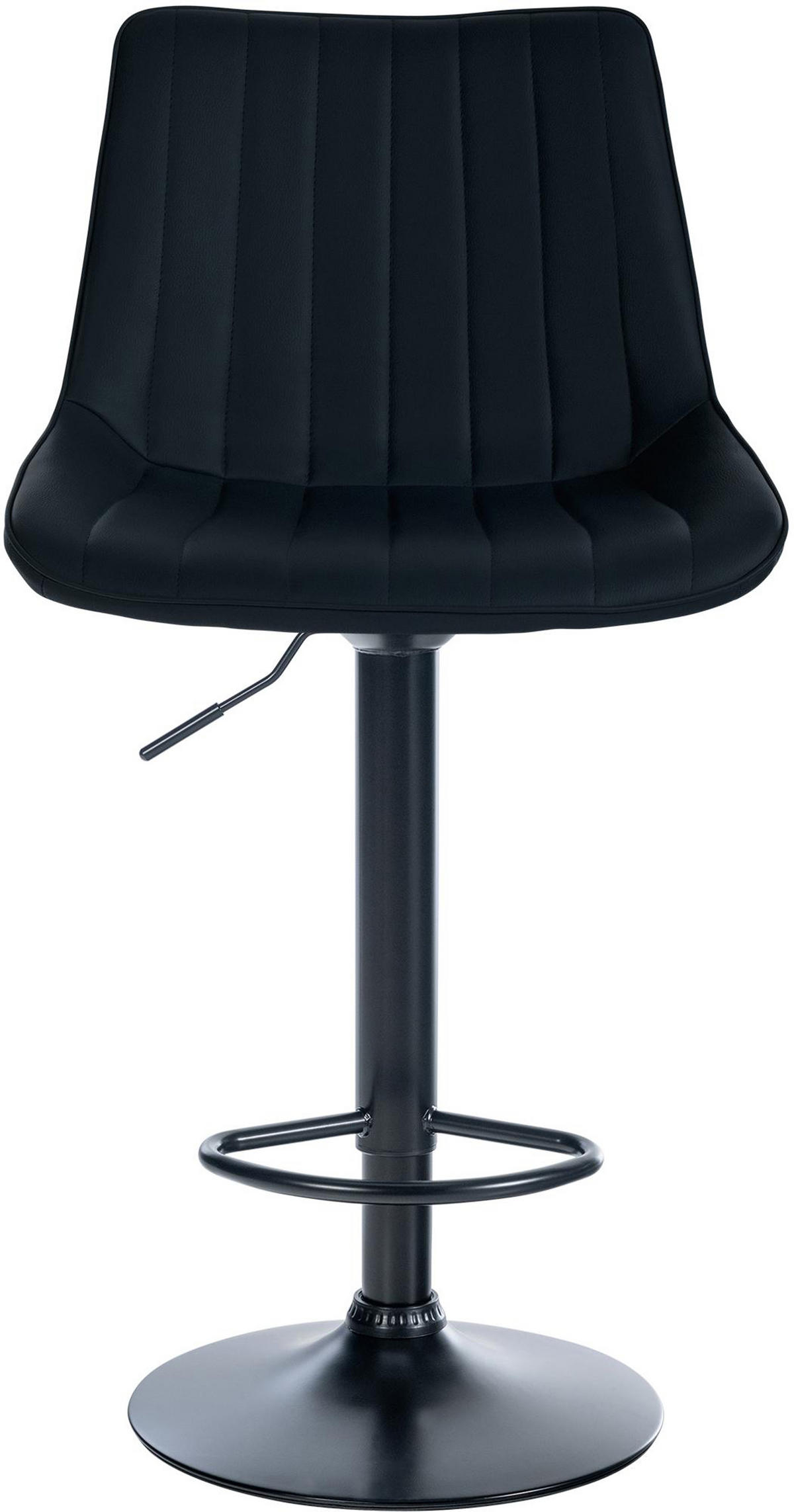 BARHOCKER 2er Set Tolor Kunstleder schwarz schwarz - Schwarz, Kunststoff/Metall (49.5/112/50cm) - TPFLiving