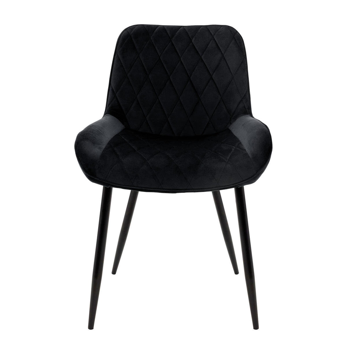 ESSZIMMERSTUHL Samt Schwarz 6er Set - Schwarz, Metall (54/81/60cm)