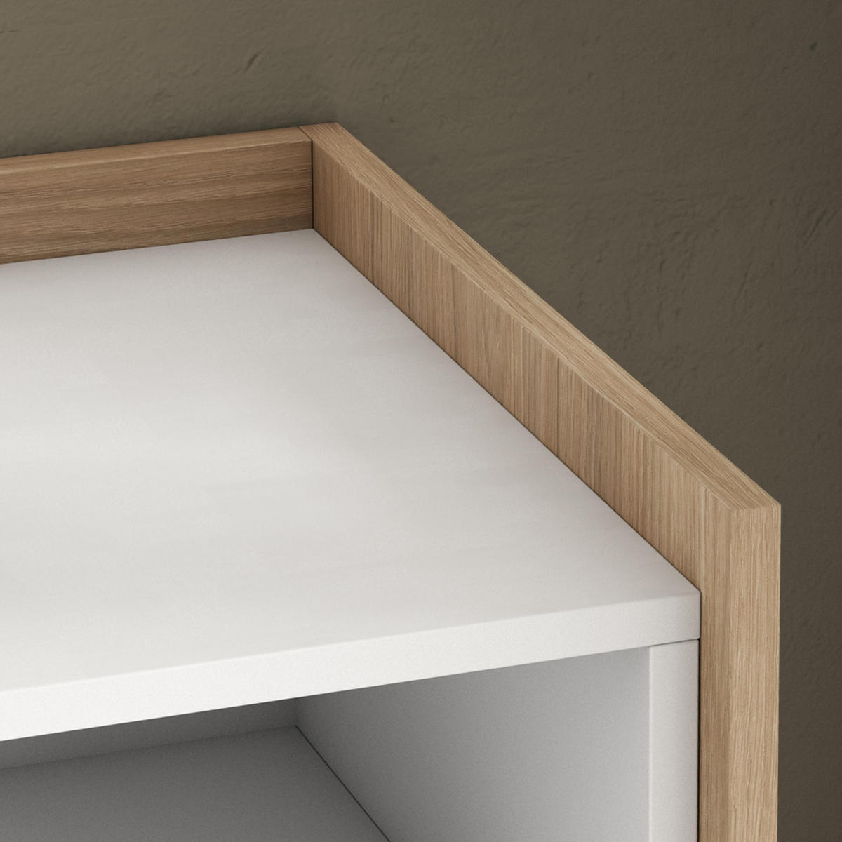 SIDEBOARD, Weiß und Eiche, 207/37/80cm, Kamin mit Feuereffekt - Weiß, Holzwerkstoff (207/80/37cm) - Skraut Home