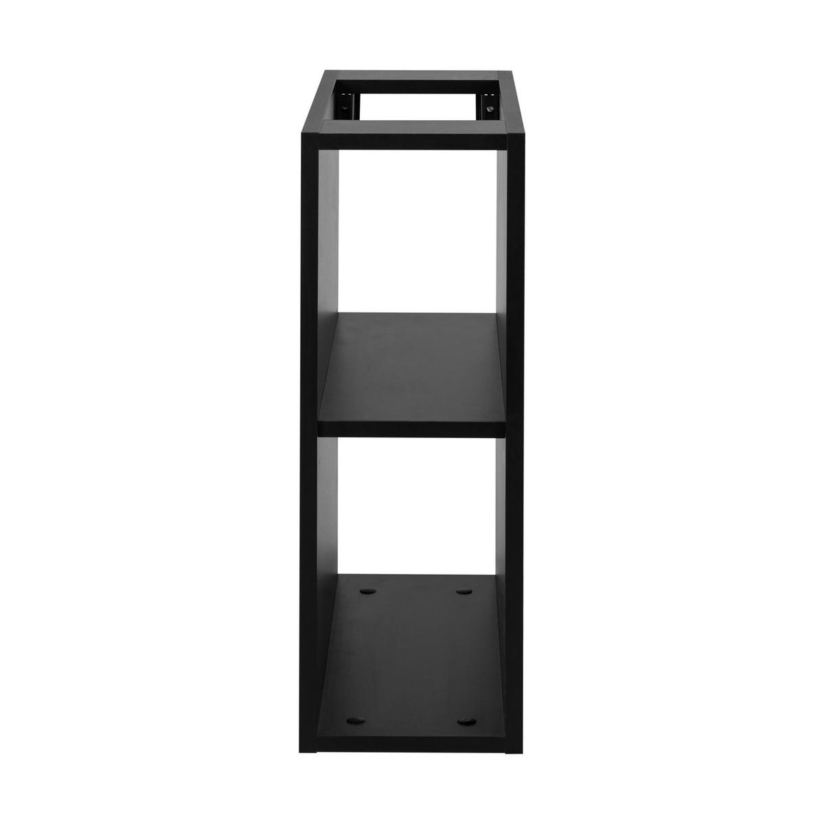 BADEZIMMERSCHRANK: Schwarz, 180 (2 x 80 + 20) x 46 x 58 cm - Schwarz, Holzwerkstoff (180/58/46cm) - 3XE LIVING