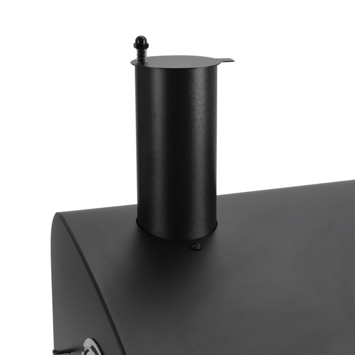 HOLZKOHLEGRILL aus Karbonstahl in Schwarz für das Outdoor-Kochen Belüftung Mobilität 109 cm B × 46 cm T × 106,5 cm H - Schwarz, Metall (109/106.5/46cm) - Livingandhome