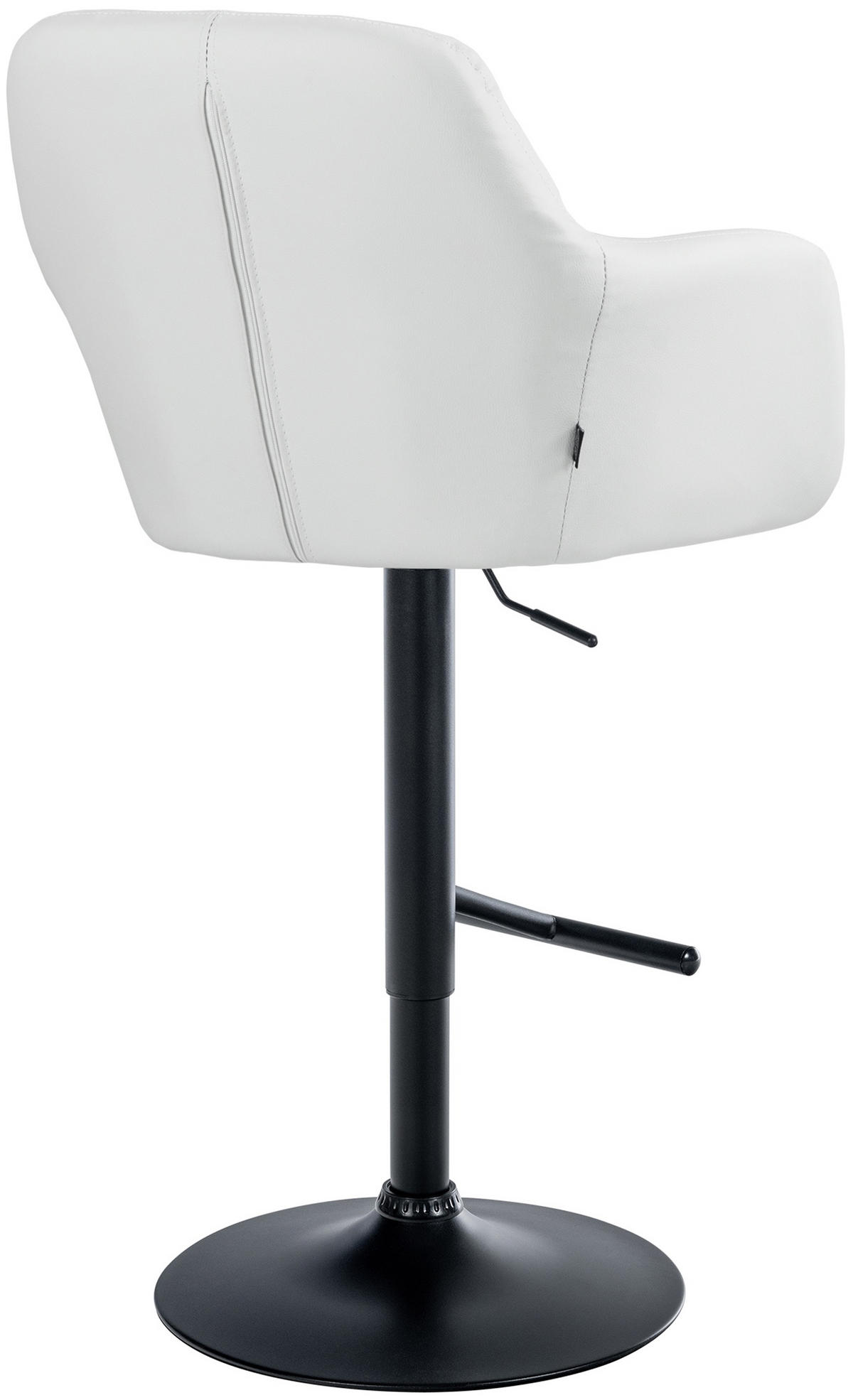 BARHOCKER Nardo Kunstleder schwarz weiß - Schwarz/Weiß, Kunststoff/Metall (57/118/59cm) - TPFLiving
