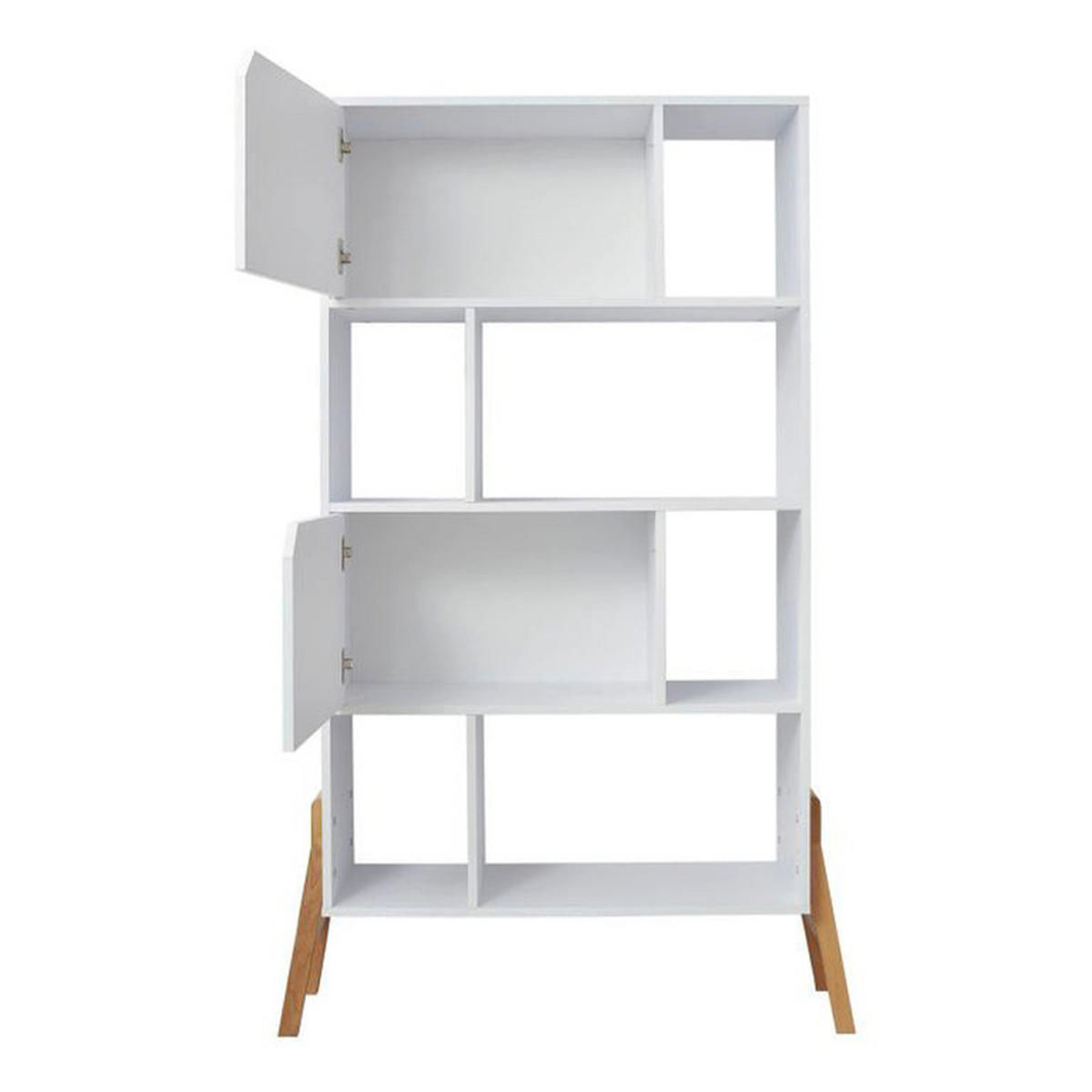 REGÁL NA KNIHY Biela - biela, kompozitné drevo (103/163/39cm) - Petits-meubles