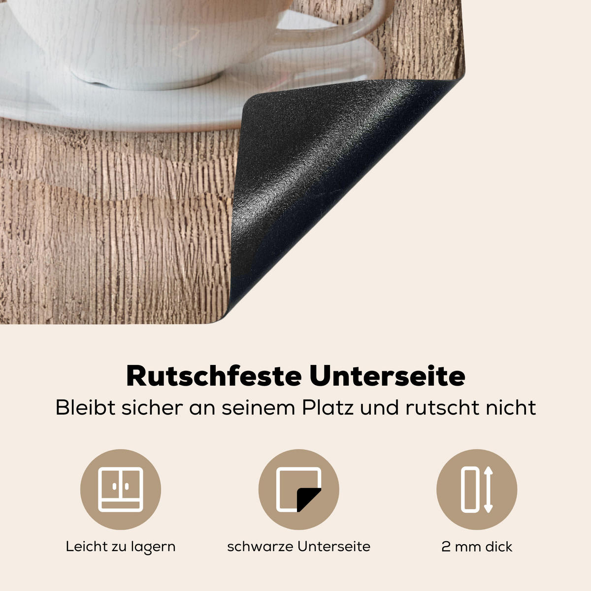 HERDABDECKPLATTE Bistro Parisien - Café - Kaffee - Jahrgang 85x52 cm - Cappuccino, Kunststoff (85/52/0.2cm) - MuchoWow