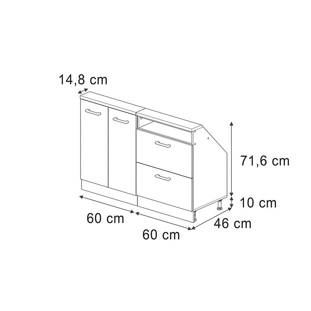 DACHSCHRÄGENSCHRANK-SET Rion Anthrazit Landhaus/Anthrazit 120 x 81.6 cm 2er Set - Anthrazit, Holzwerkstoff (120/81.6/46cm) - Vicco
