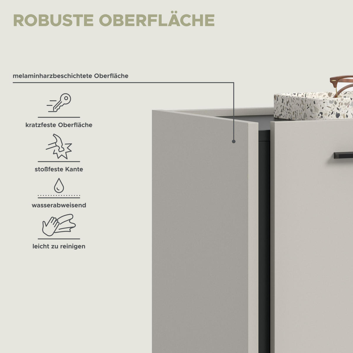 SCHUHKOMMODE Emil Kaschmir 113/37/106 cm - Beige, Holzwerkstoff (113/106/37cm) - Xonox