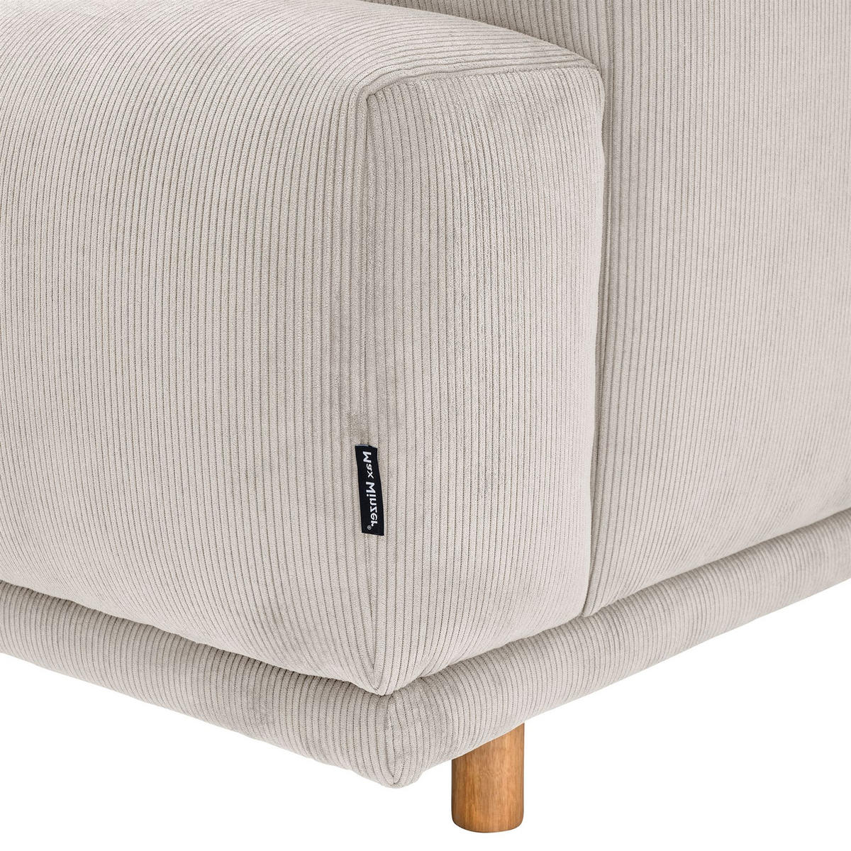 ECKSOFA mit Longchair rechts Kattryna Cordstoff beige - Beige, Kunststoff (133/283cm) - 58aufmkessel