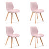 STUHL 4er-Set Rosa - Pink/Eichefarben, Holz/Textil (45.5/82.5/53cm) - Akord