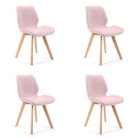 STUHL 4er-Set Rosa - Pink/Eichefarben, Holz/Textil (45.5/82.5/53cm) - Akord
