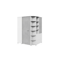 KLEIDERSCHRANK Joker in Weiß mit Beton - begehbarer Eckkleiderschrank - Weiß, Holzwerkstoff (124/199/148cm)