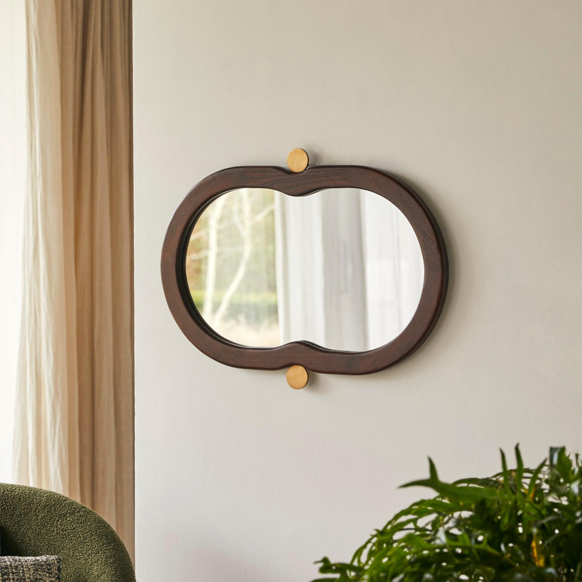 SPIEGEL Agate Braun aus Dunkles Mindiholz - Braun, Holz (50/80/3cm) - Tikamoon