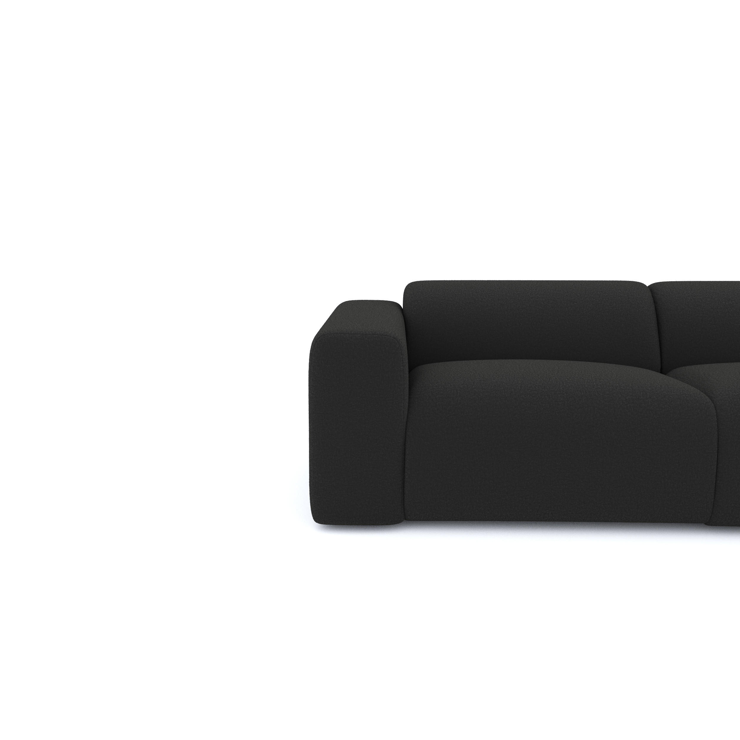 ECKSOFA RECHTS Bouclé-Stoff Schwarz 280cm - Anthrazit, Textil (280/165cm) - Sia Home