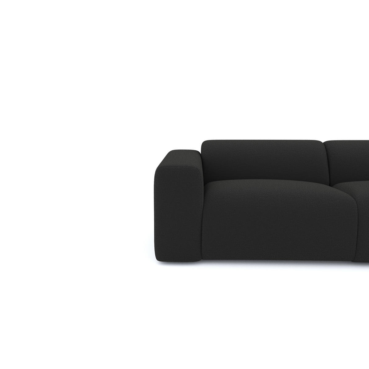 ECKSOFA RECHTS Bouclé-Stoff Schwarz 280cm - Anthrazit, Textil (280/165cm) - Sia Home
